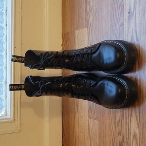 Dr Martens Jadon Hi Black Polished Platform Boots Size 9 UK7